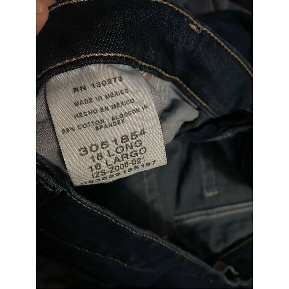 Lee Dark Wash Relaxed Straight Leg Pants Size 16 Long - Picture 8 of 8